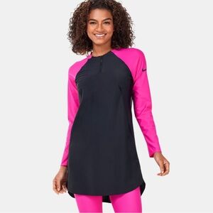 Nike Essential Long Sleeve Beach Swim Tunic Shirt Top UPF 40 Size Medium NWT